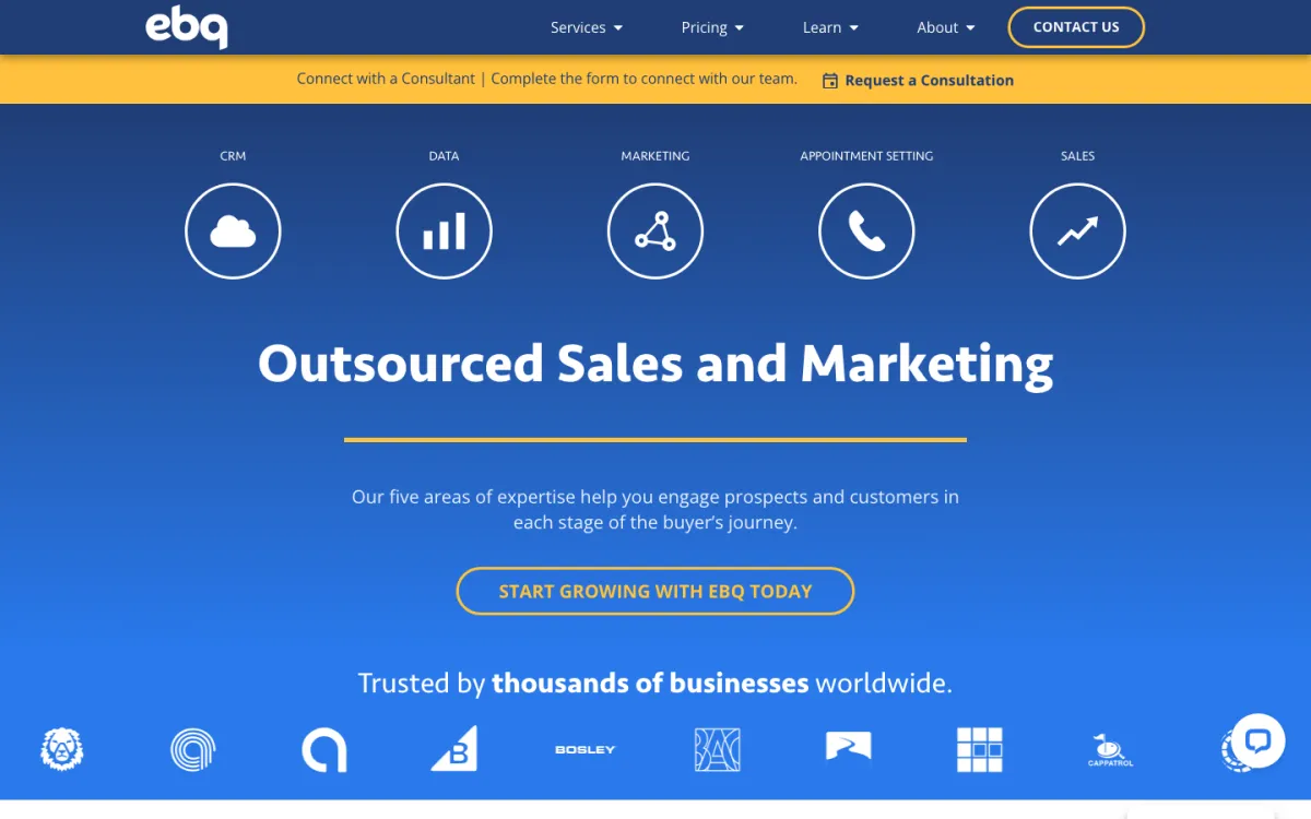 EBQ homepage, captured September 28, 2026