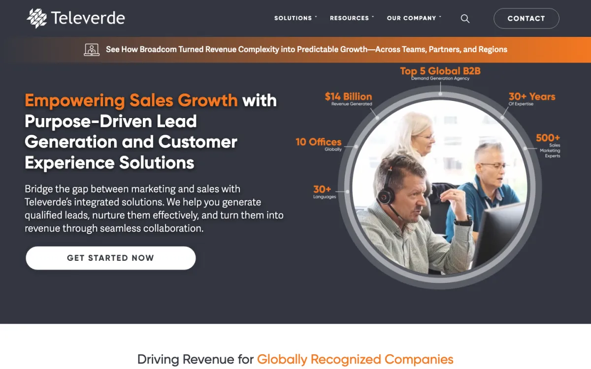 Televerde homepage, captured September 28, 2026